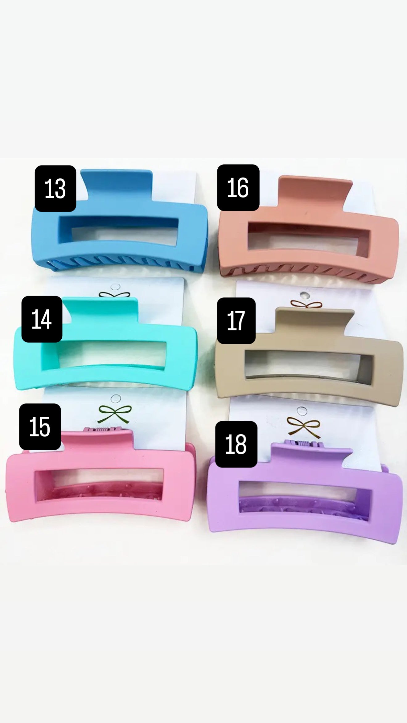 Matte Large Rectangle Claw Clips