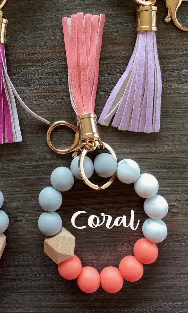 Silicone Bead Keychain Wristlet