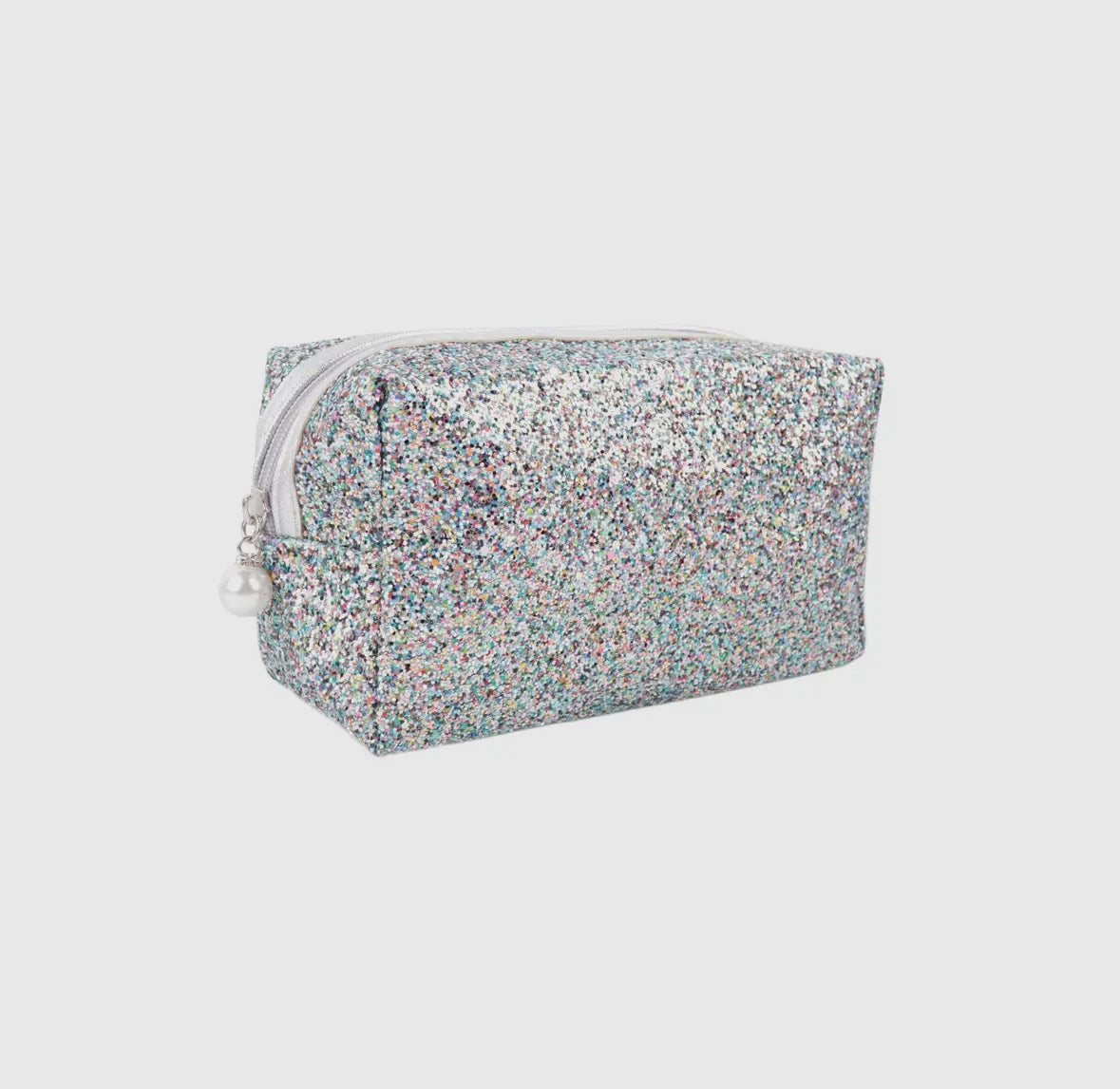 Glitter Pearl Zip Cosmetic Bag