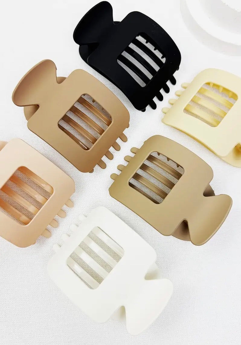 Flat Square Matte Claw Clips