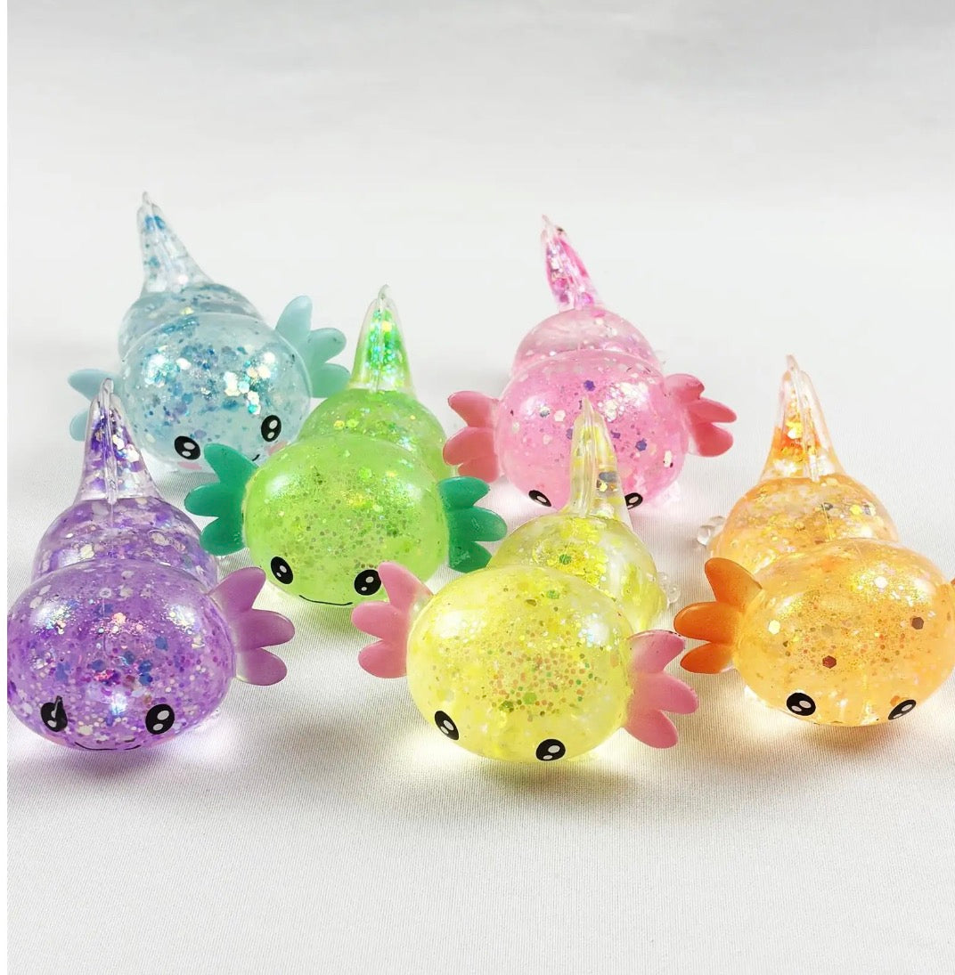 Glitter Axolotl Sugar Squishy