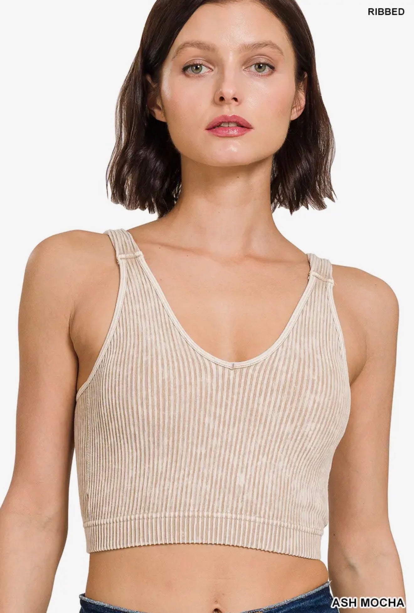 Cropped Tank Bralette with Removable Pads
