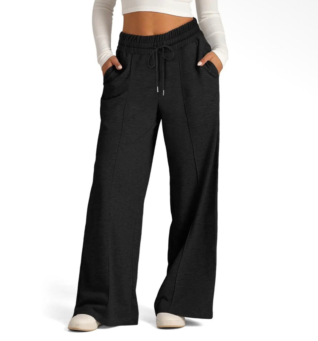 High Waisted Drawstring Waist Sweatpants
