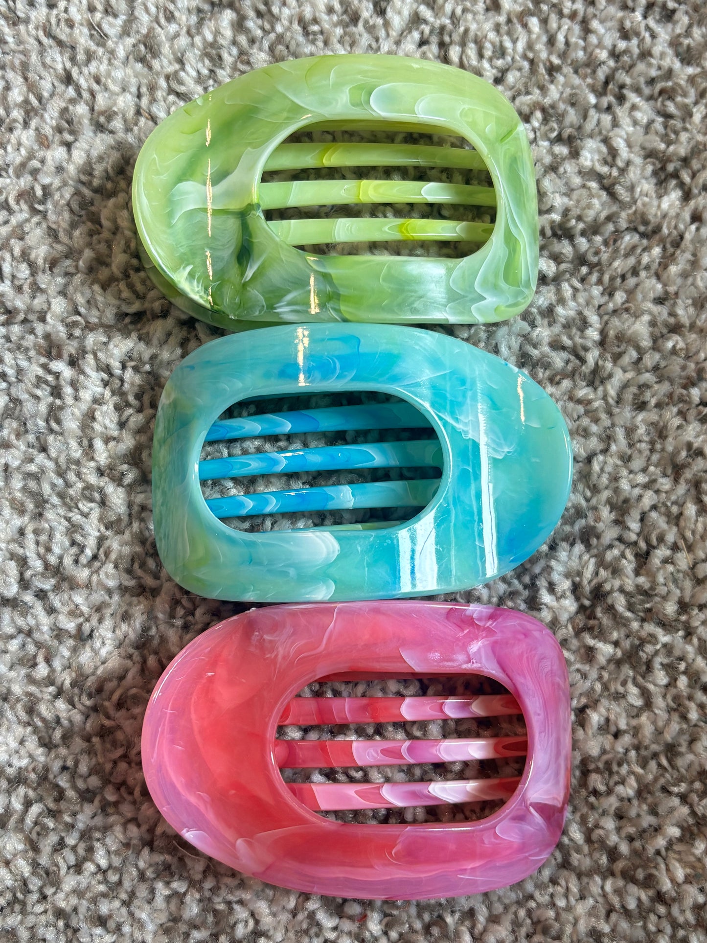Flat Marble Claw Clips