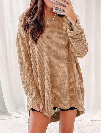 Oversized Waffle Knit Top