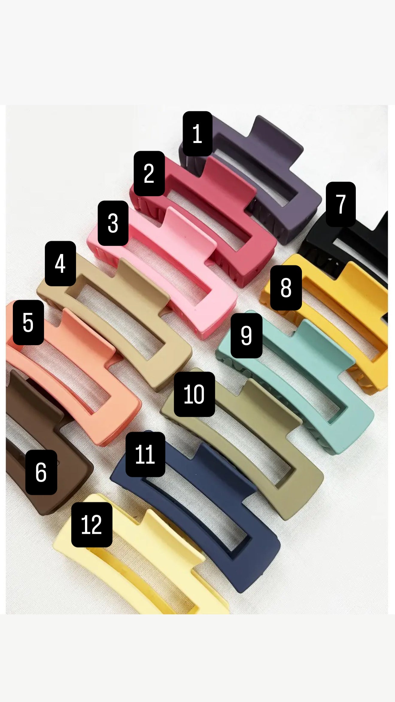Matte Large Rectangle Claw Clips