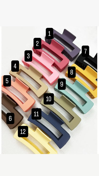 Matte Large Rectangle Claw Clips