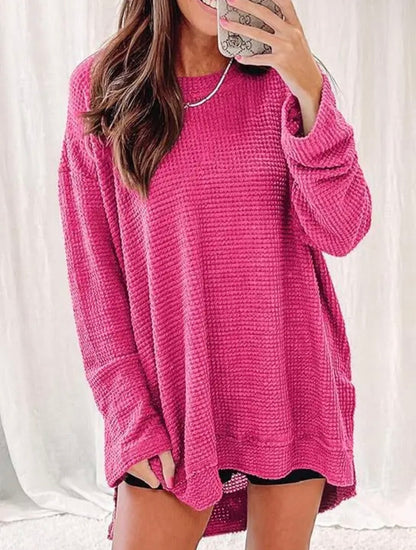 Oversized Waffle Knit Top