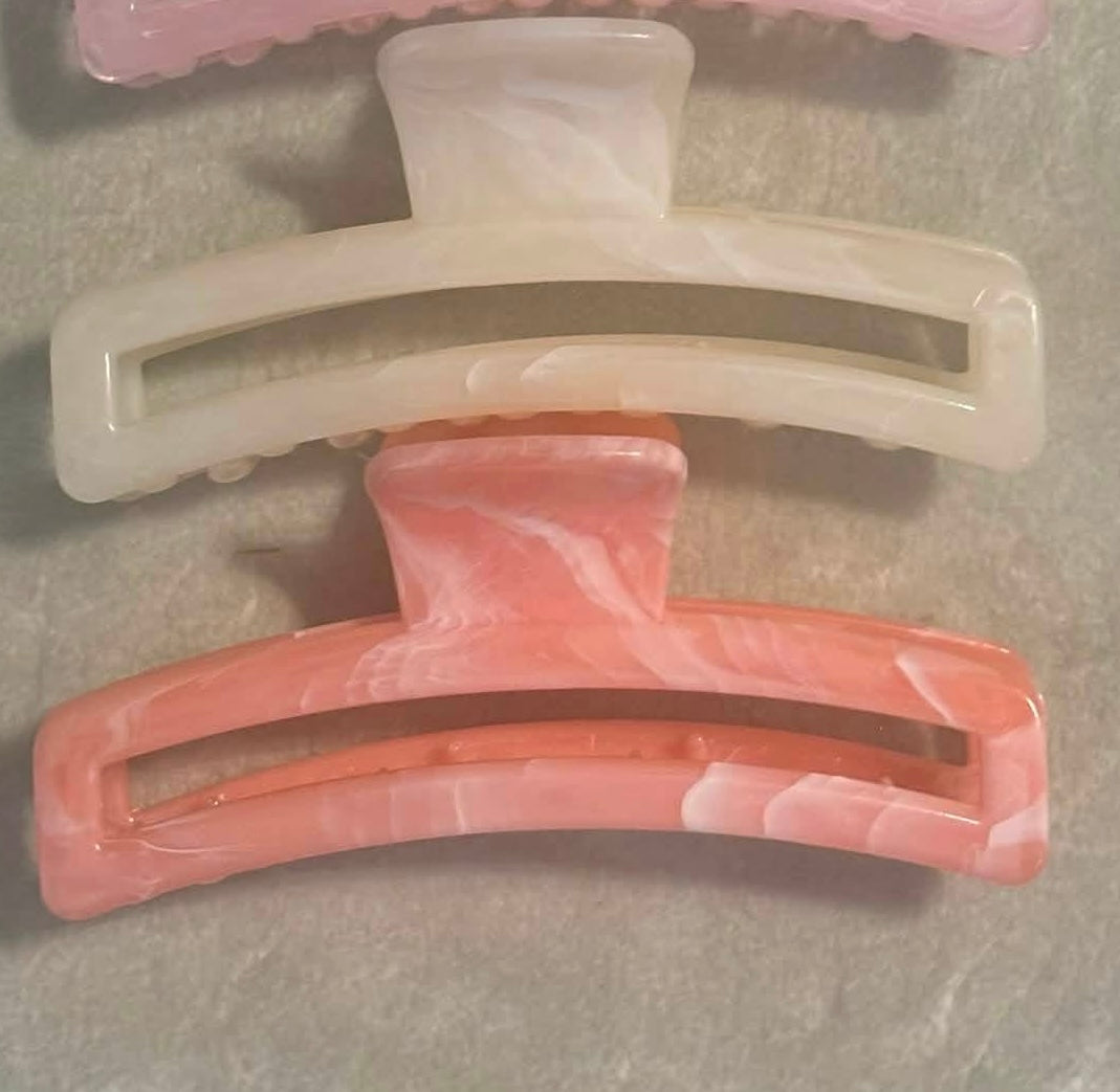 Marbled Rectangle Claw Clip