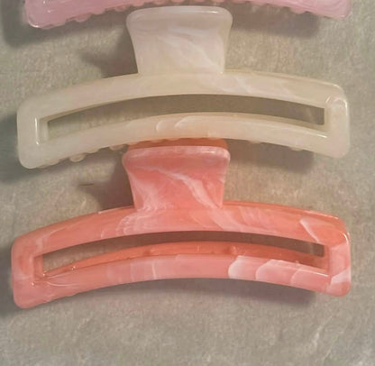 Marbled Rectangle Claw Clip