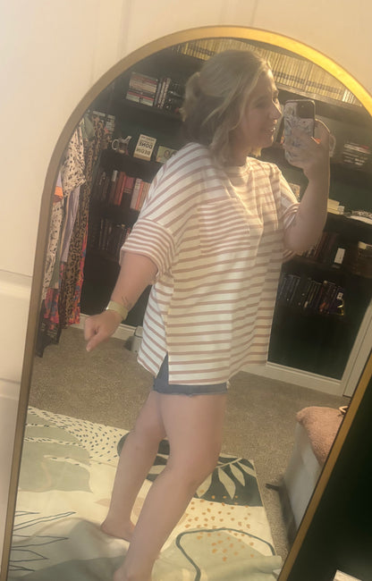 Striped Waffle Knit Top-Plus Size!