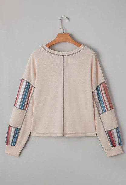 Exposed Seam Patchwork Waffle Top