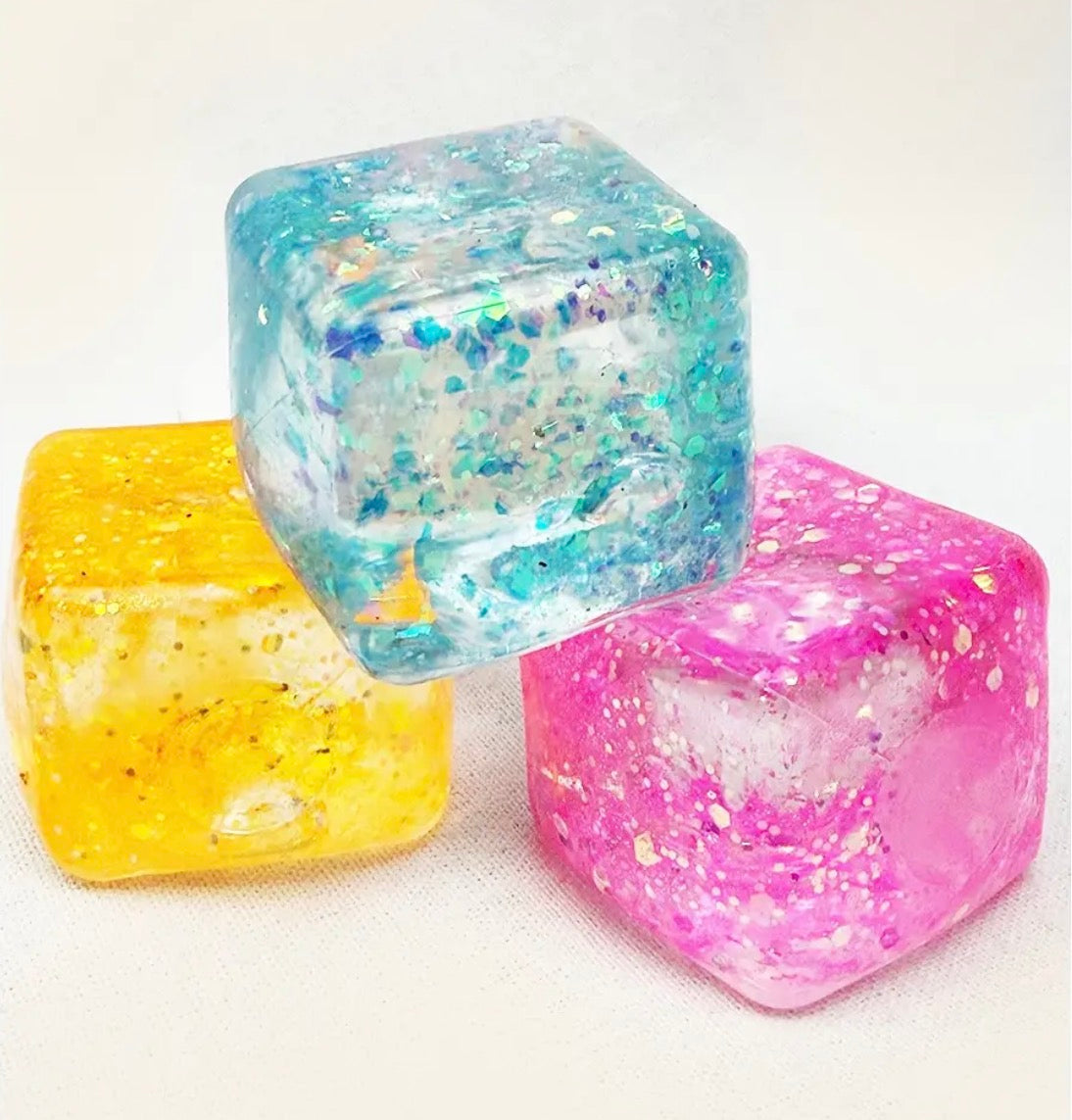 2” Glitter Ice Cube Squishy