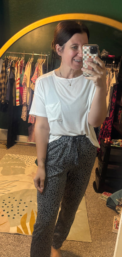 Leopard Elastic Waist Joggers