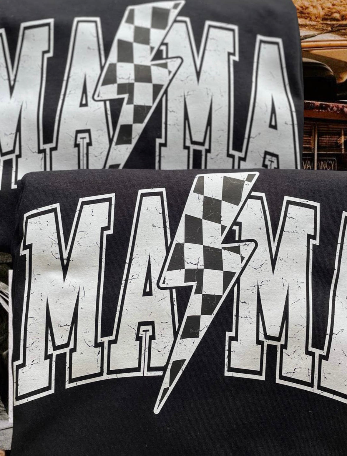Checkered Mama Tee