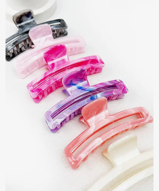Marbled Rectangle Claw Clip