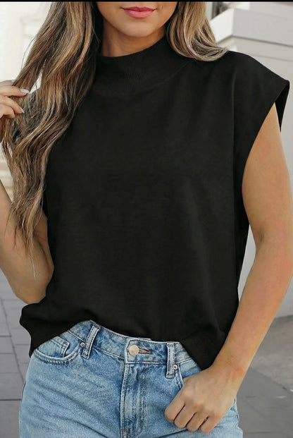 Mock Neck Short Sleeve Tee