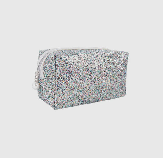 Glitter Pearl Zip Cosmetic Bag
