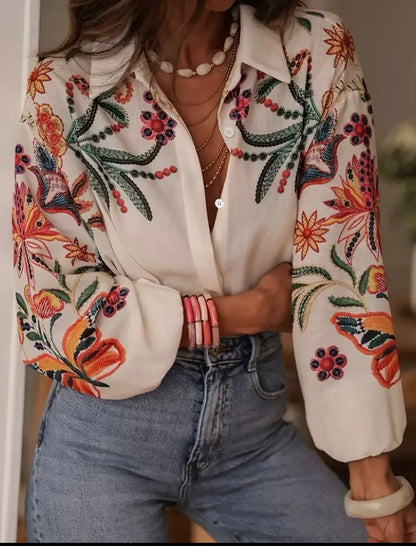 Women’s Floral Print Button Up