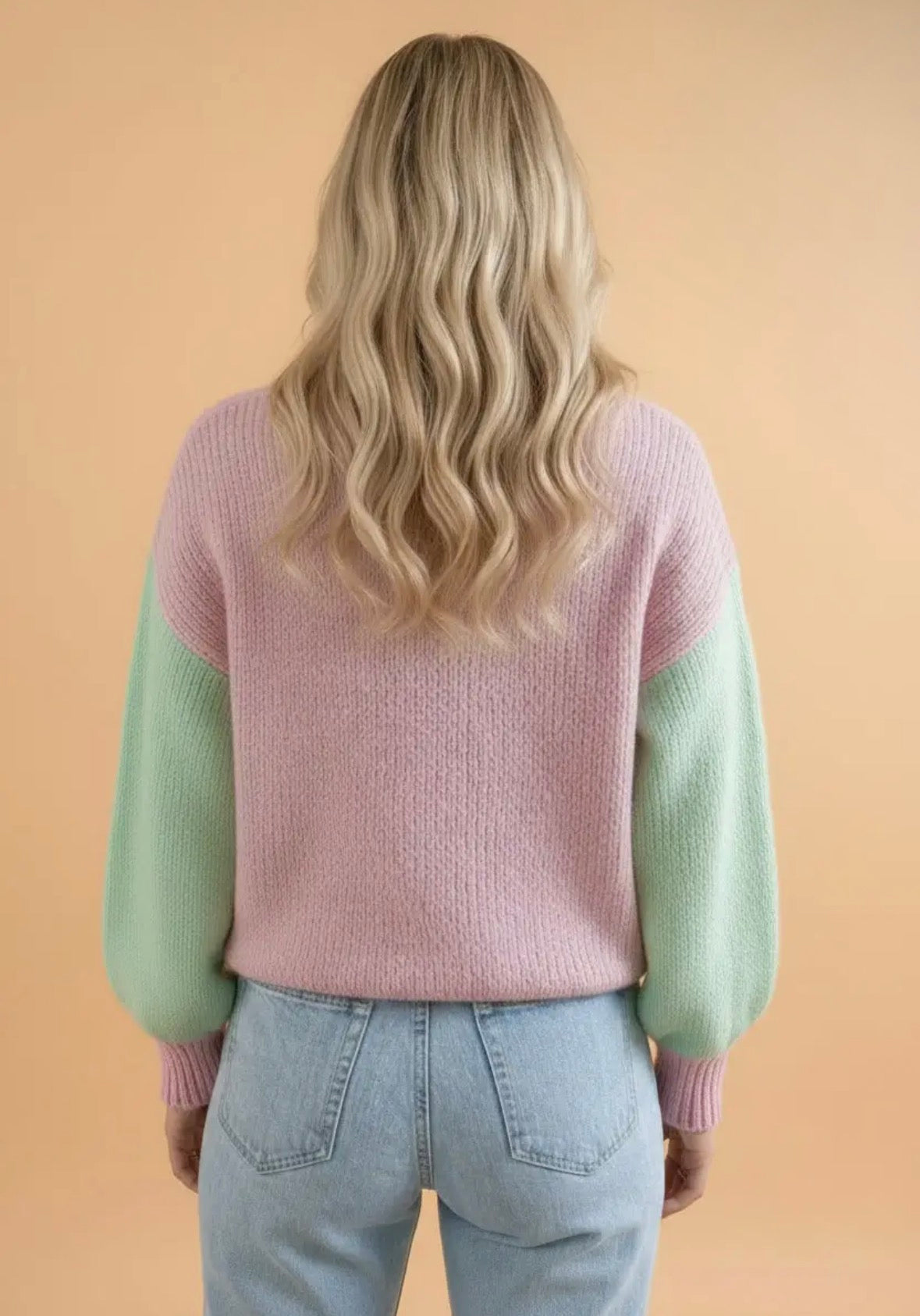 Colorblock Drop Shoulder Button Cardigan