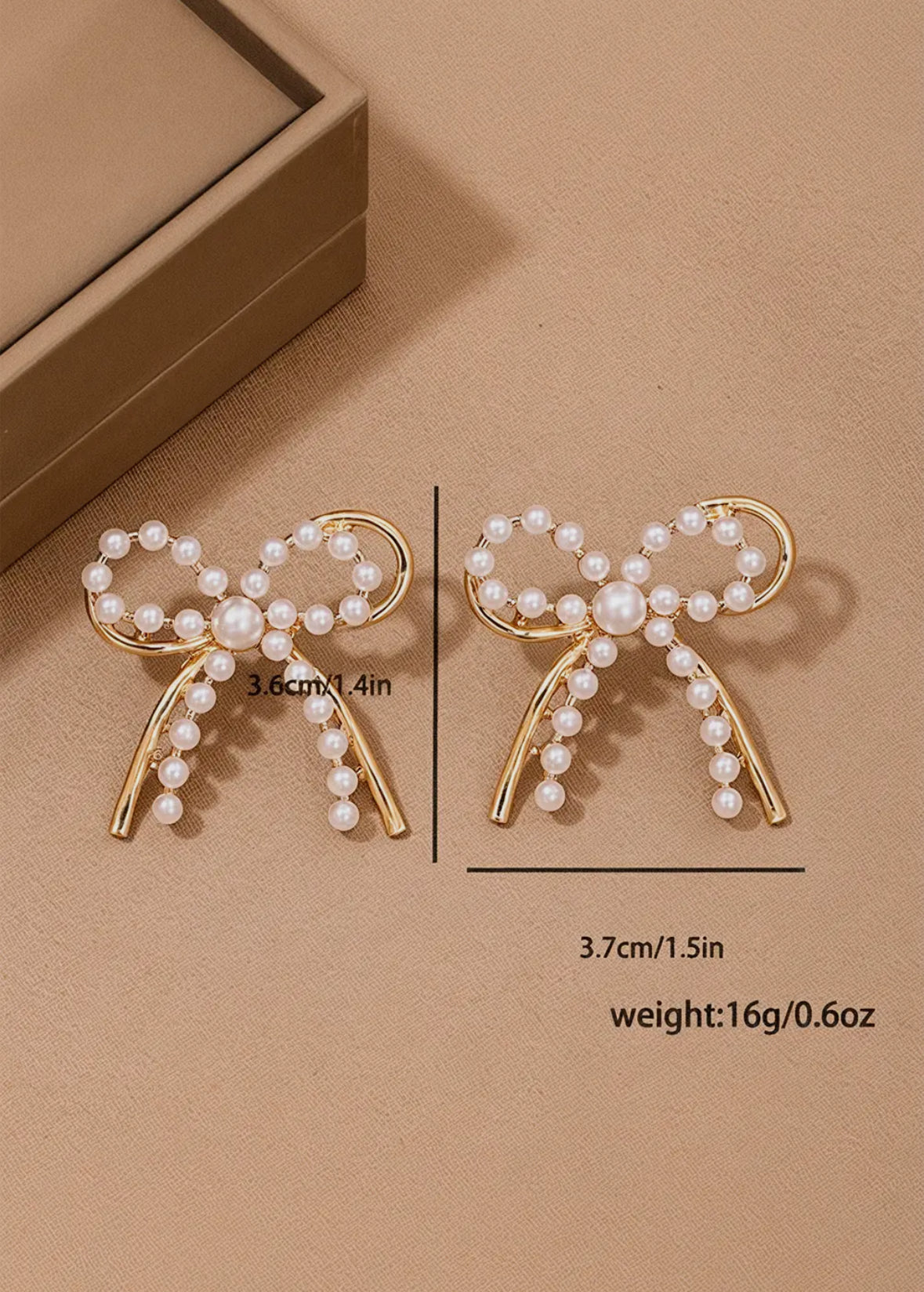 Pearl Embellished Bow Knot Stud Earrings