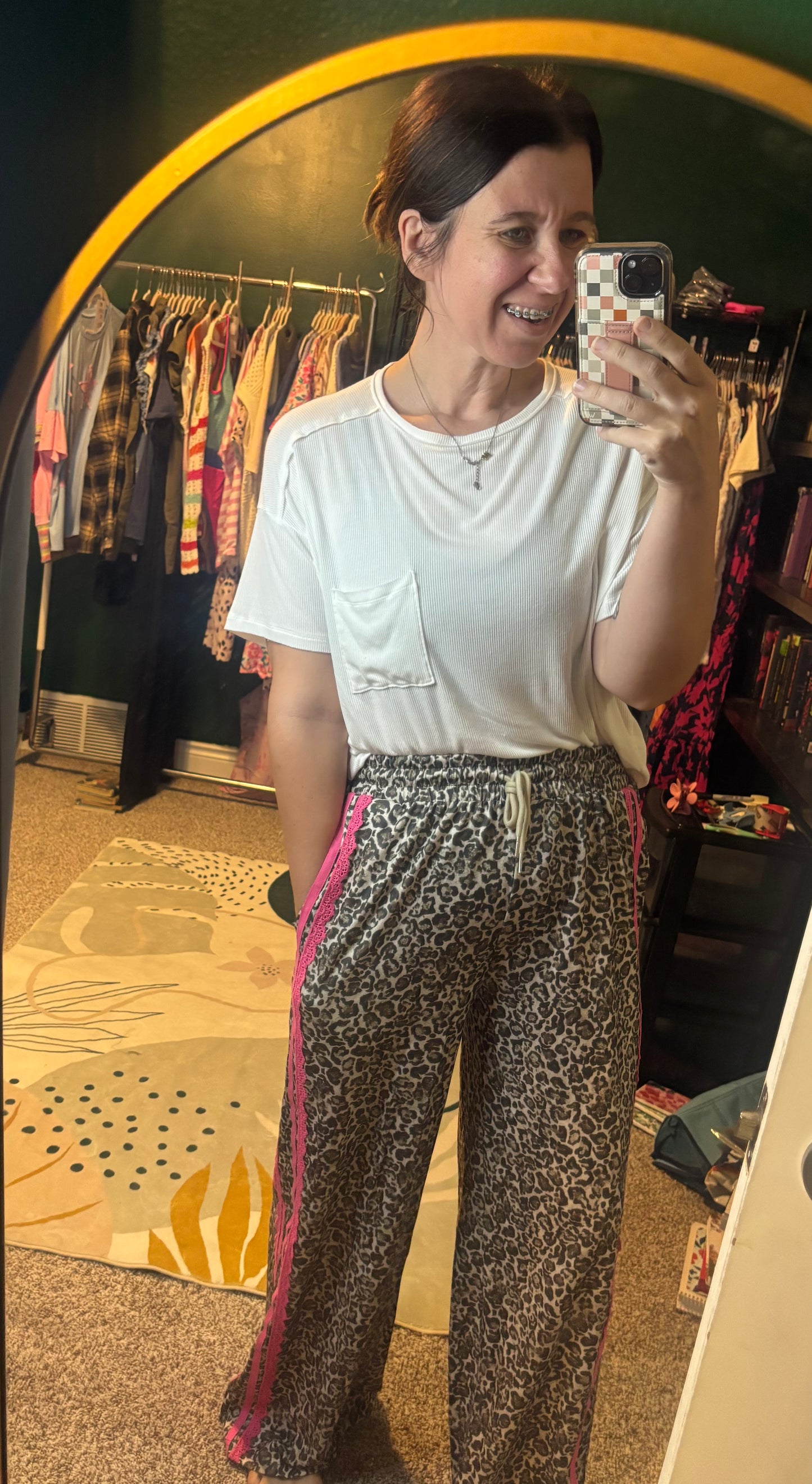 Leopard Drawstring Pants