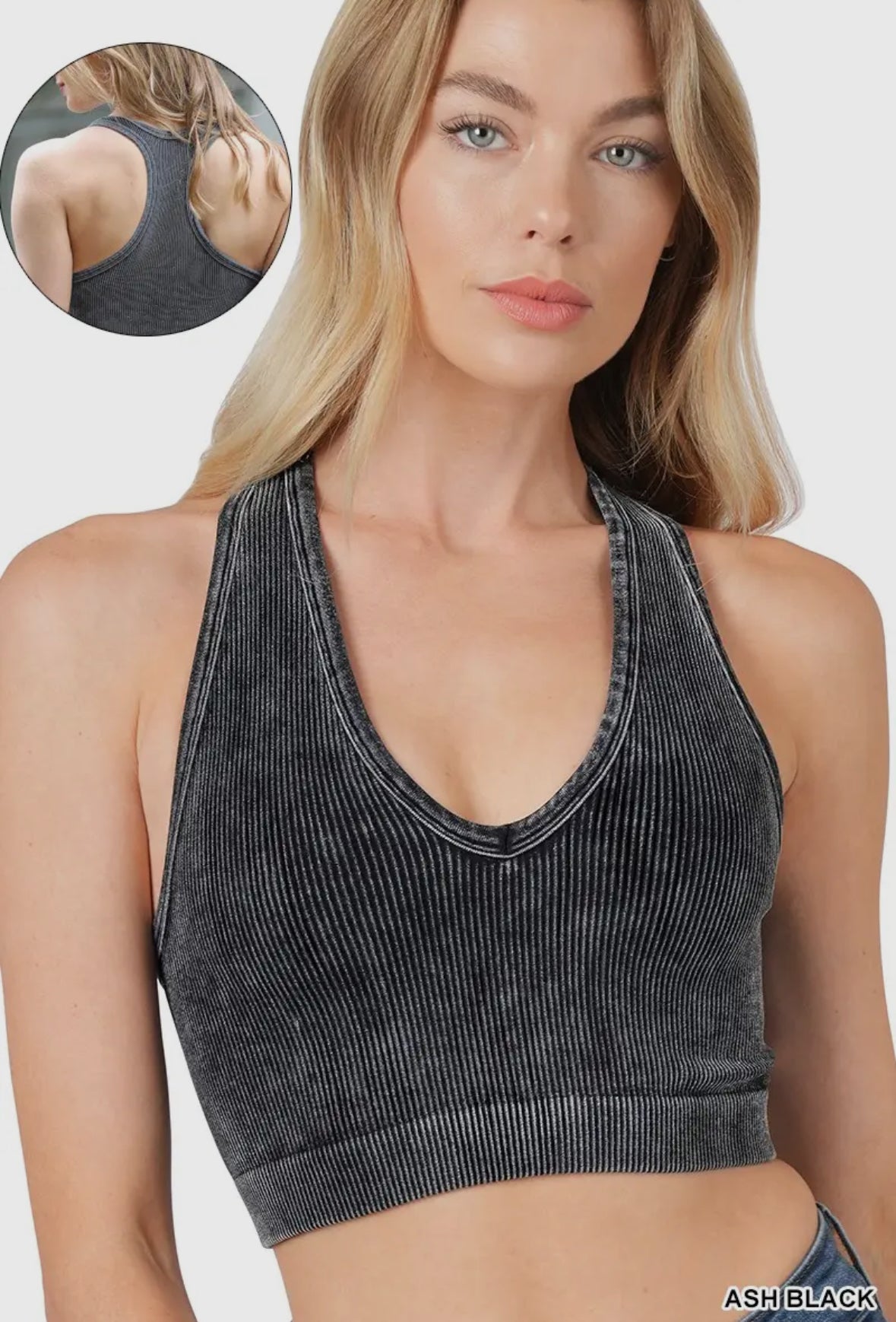 V-Neck Ribbed Seamless Bralettes