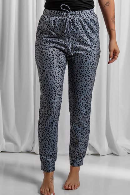 Leopard Elastic Waist Joggers
