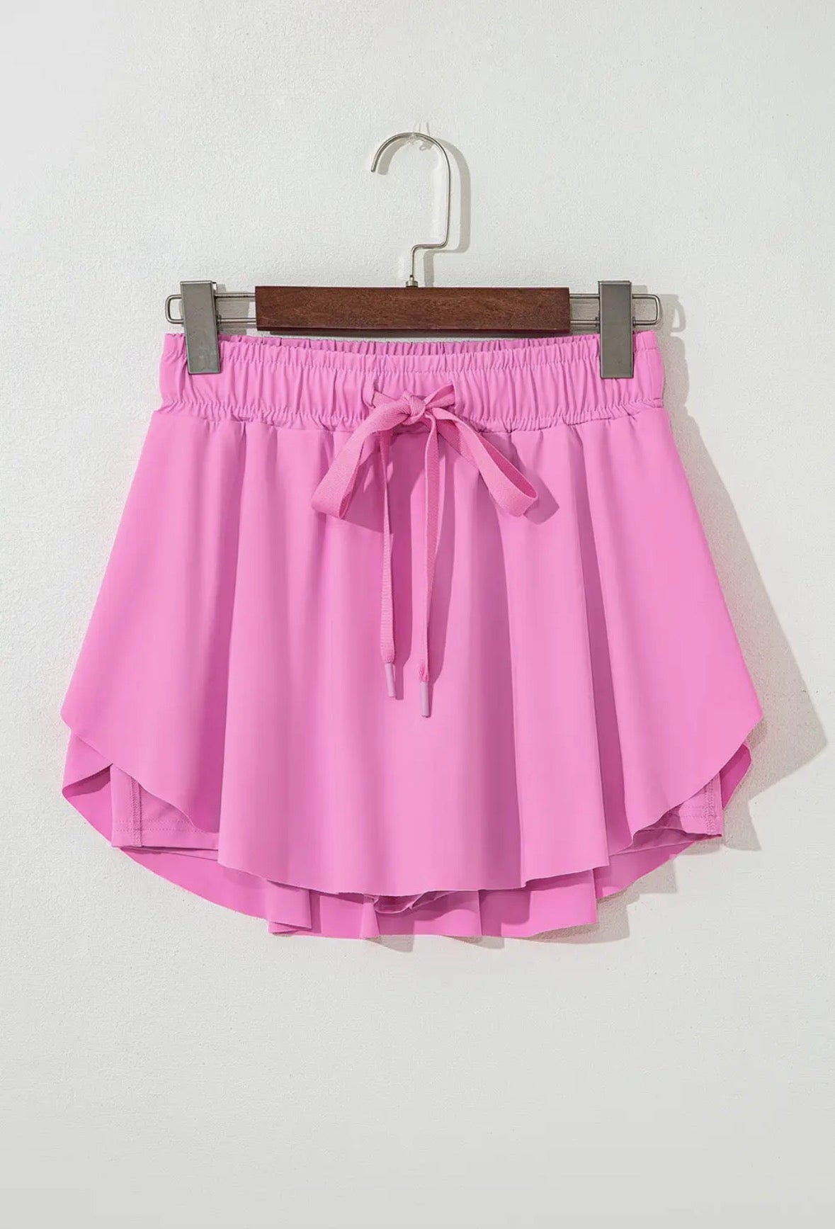 Drawstring Elastic Waist Tennis Skort