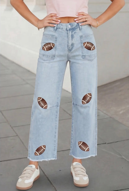 Sequin Patch Game Day Jeans