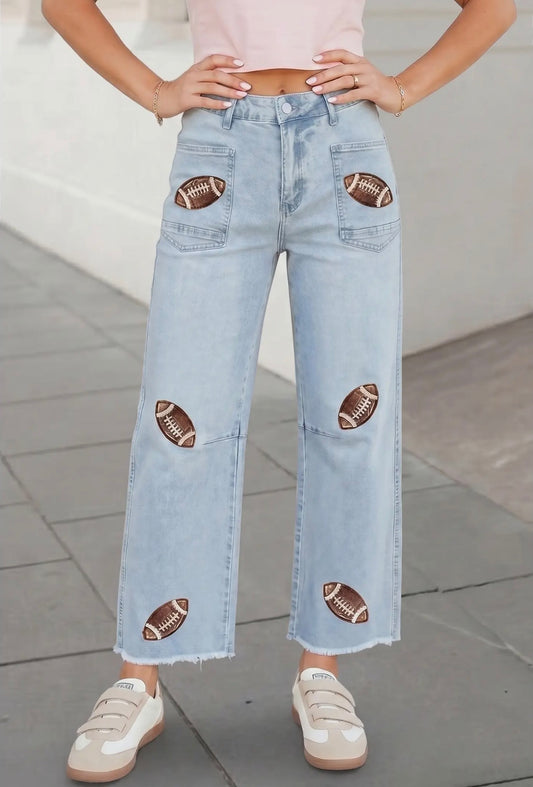 Sequin Patch Game Day Jeans