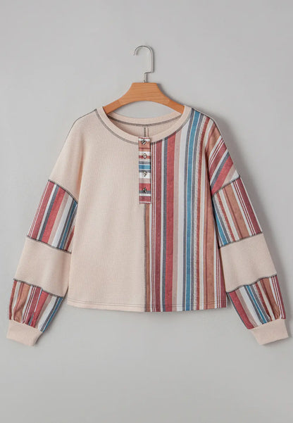 Exposed Seam Patchwork Waffle Top