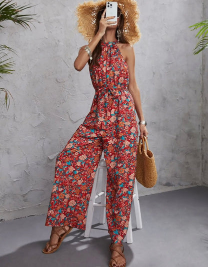 Floral Halter Jumpsuit