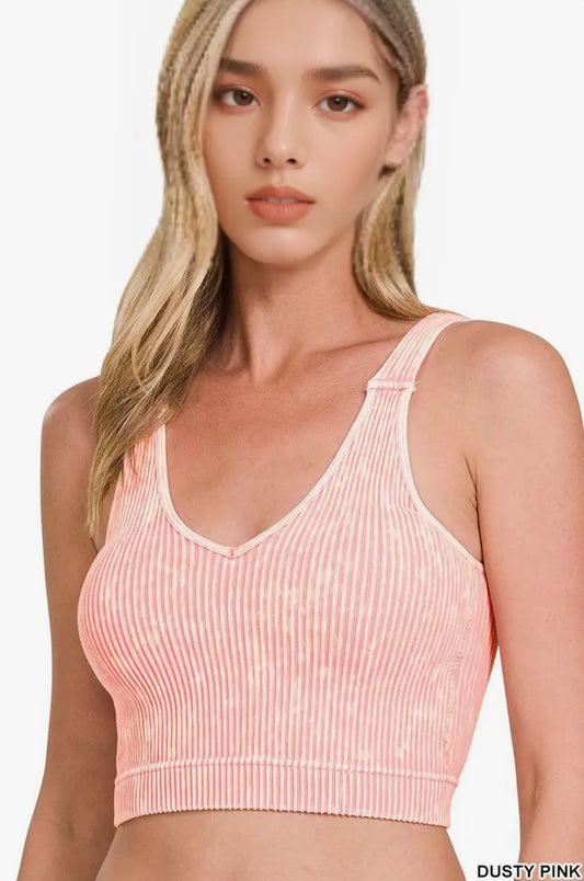 Cropped Tank Bralette with Removable Pads