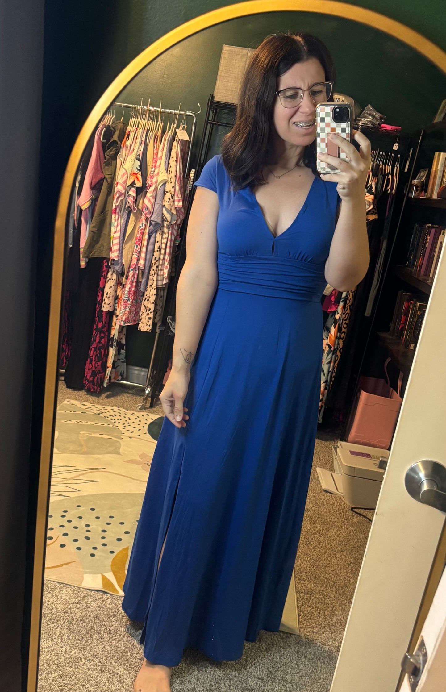 V-Neck Side Slit Dress