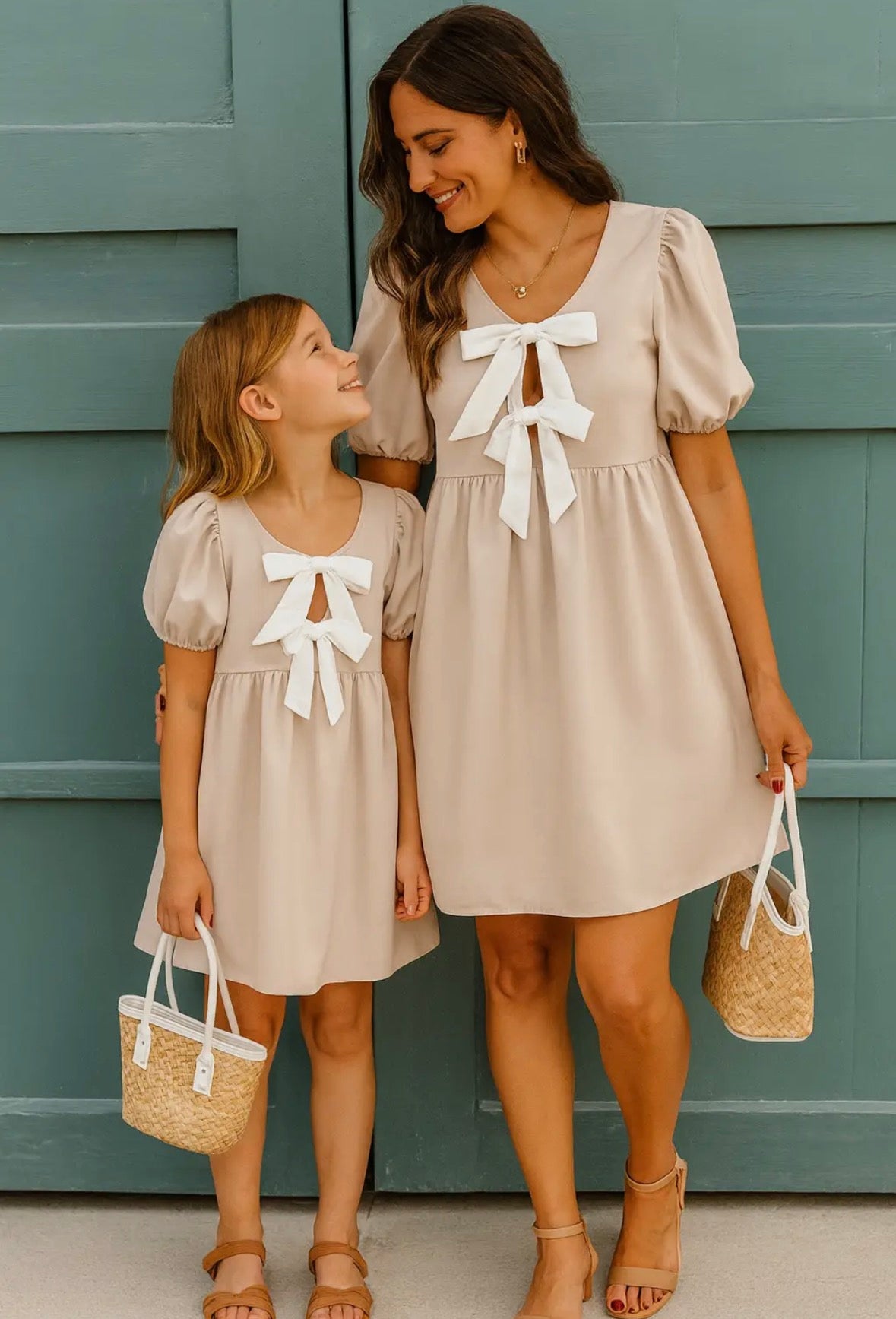 Mommy & Me Babydoll Front Tie Dress-Adult