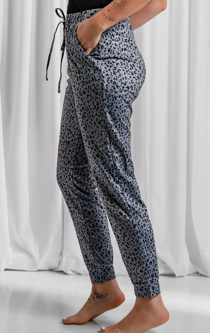 Leopard Elastic Waist Joggers