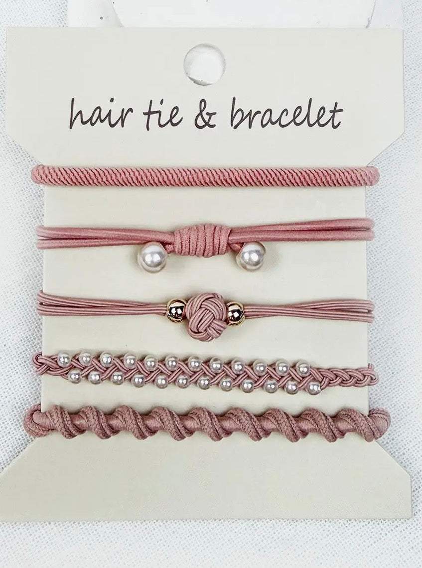 Boho Pearl Hair Tie Bracelets