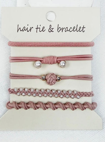 Boho Pearl Hair Tie Bracelets