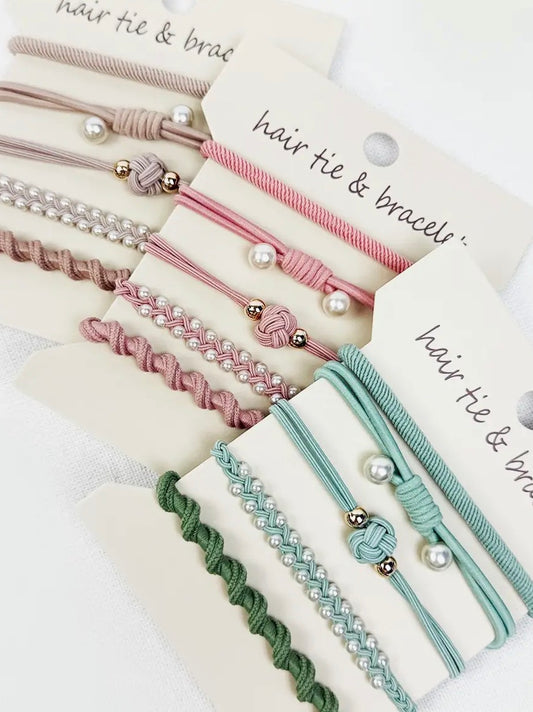 Boho Pearl Hair Tie Bracelets