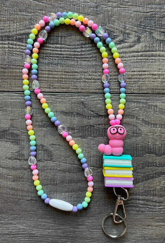 Bookworm Colorful Bead Lanyard