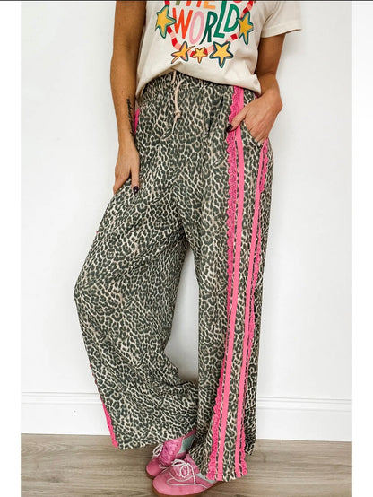 Leopard Drawstring Pants