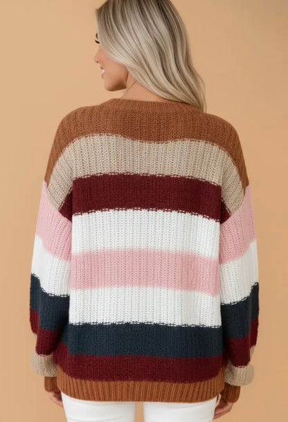 Striped Chunky Knit Sweater