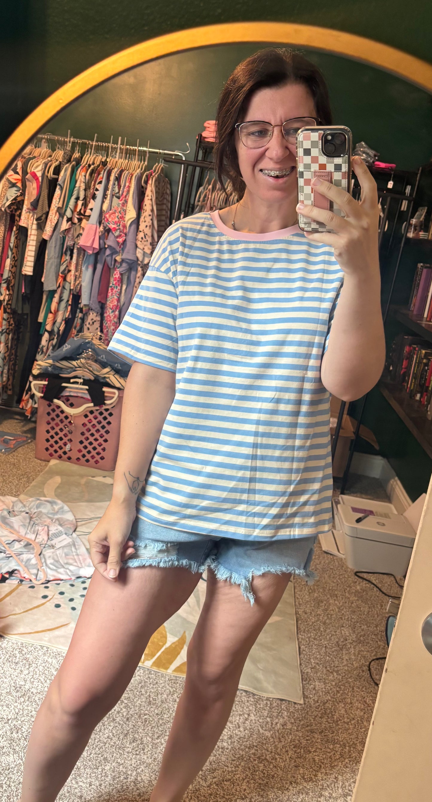 Blue Stripe Top