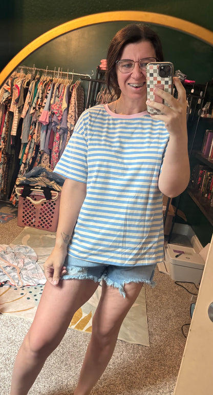 Blue Stripe Top