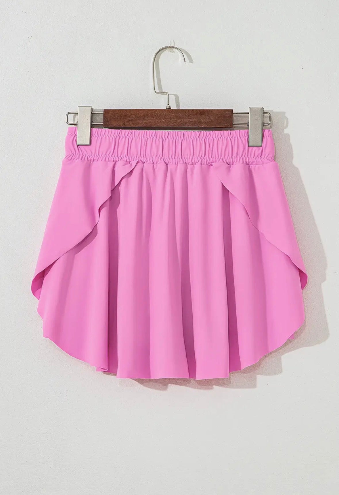 Drawstring Elastic Waist Tennis Skort