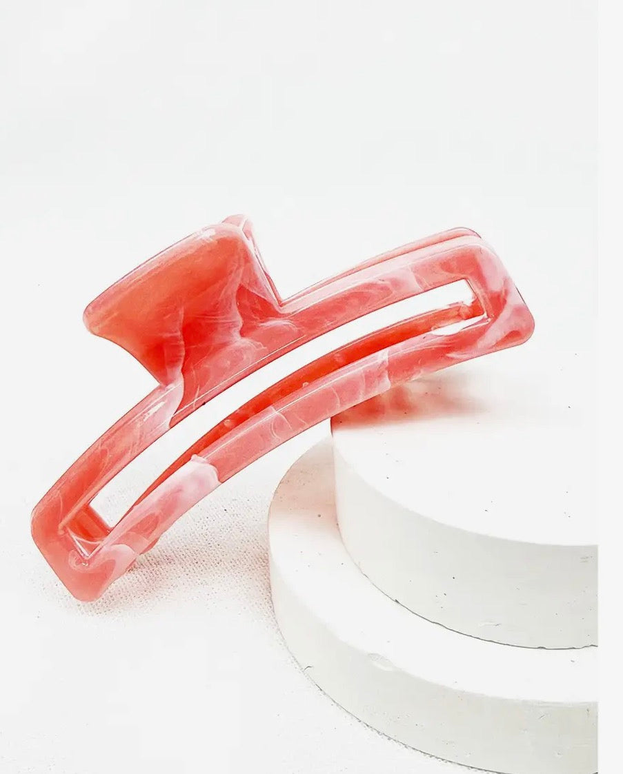 Marbled Rectangle Claw Clip