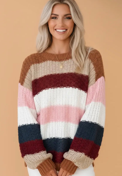 Striped Chunky Knit Sweater