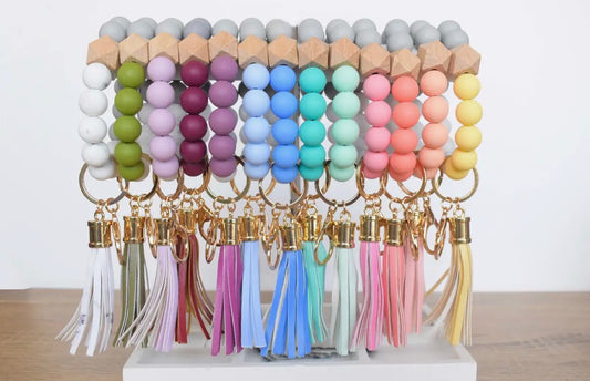 Silicone Bead Keychain Wristlet