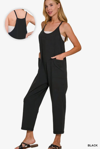 Spaghetti Strap Pocket Jumpsuit